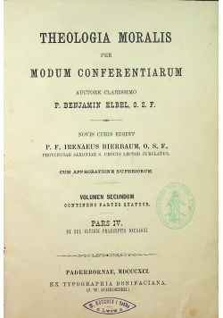 Theologia moralis 1891 r.