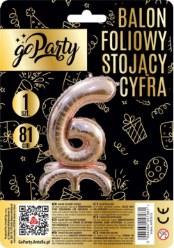 Balon foliowy stojący cyfra 6