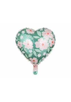 Balon foliowy Serce w kwiaty 45cm