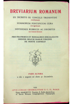 Breviarium Romanum Pars Altera