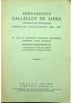 Bernardinus Gallellus de jadra 1934 r.