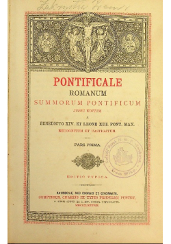 Pontificale Romanum 1908 r.