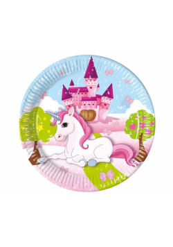 Talerzyki papierowe Unicorn 20cm 8szt