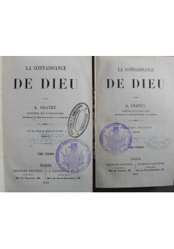 La Connaissance de Dieu 2 tomy 1864 r.