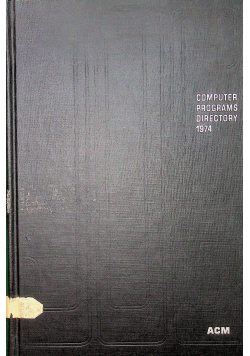 Computer Programes Directory 1974