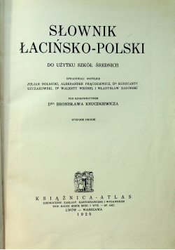 Słownik łacińsko polski do użytku dla szkół średnich 1925 r