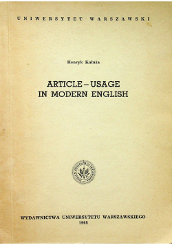 Article Usage in modern english