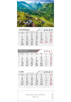 Kalendarz 2021 Trójdzielny Tatry zachodnie CRUX