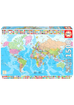 Puzzle 1500 Mapa polityczna świata G3