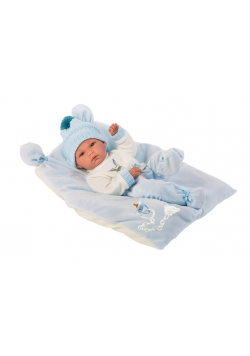 Lalka 63555 bobas Bimbo na błękitnej poduszce 35cm