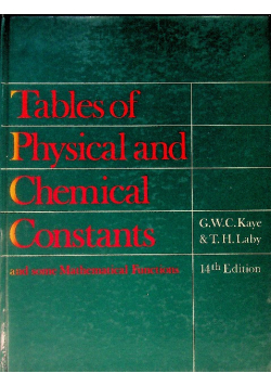 Tables of physical and chemical constants