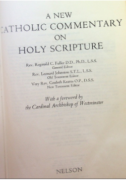 A new catholic commentary on holy scripture