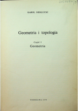 Geometria i topologia Część I Geometria