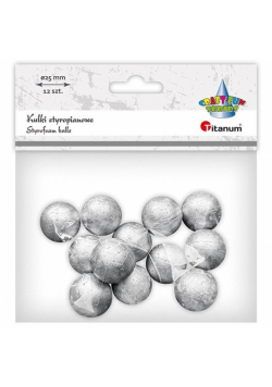 Kulki styropianowe 25mm 12szt srebrne