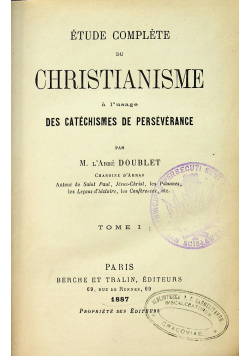 Etude Complete du Christianisme tom I 1887 r
