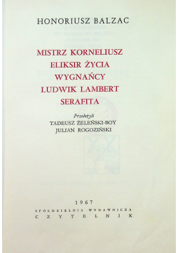 Komedia ludzka Tom XXIV Mistrz Korneliusz