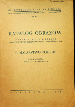Katalog obrazów wywiezionych z Polski przez okupantów hitlerowskich