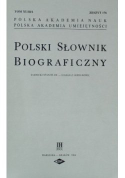 Polski słownik biograficzny Zeszyt 176