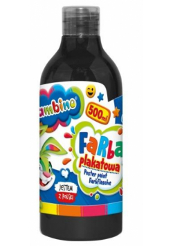 Farba plakatowa czarna 500ml BAMBINO