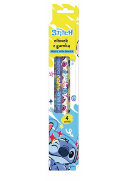 Ołówek z gumką 4szt Stitch