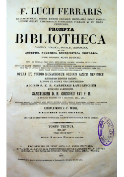 F. Lunch ferraris prompta Bibliotheca 1861 r