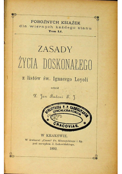 Zasady życia doskonałego 1892r