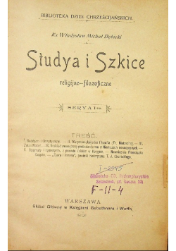 Studya i szkice religijno - filozoficzne Seria 2 1901 r.