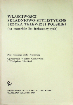 Właściwości składniowo stylistyczne języka telewizji polskiej