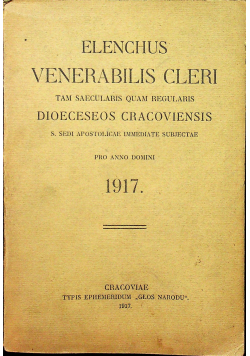 Elenchus Venerabilis Cleri 1917 r.