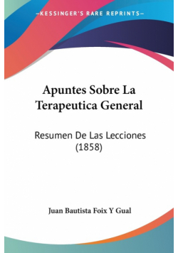 Apuntes Sobre La Terapeutica General
