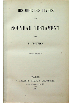 Histoire des livres du nouveau testament 1905 r.