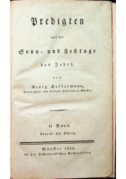 Predigten auf die Sonn und Festtage des Jahres 1830r