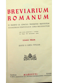 Breviarium Romanum I Tomus Prior