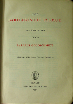 Der Babylonische Talmud 1931