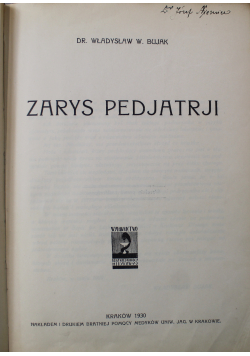 Zarys pedjatrji 1930 r