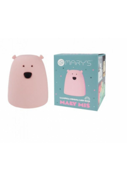 Lampka nocna LED RGB Miś mały różowy