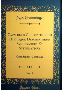 Catalogus coleopterrorum vol 1 reprint z 1868 r