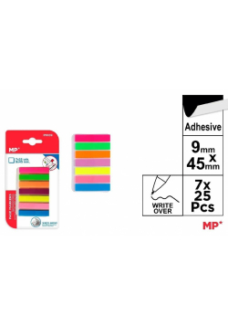 Zakładki indeksujące fluor 45x9mm 7x25szt