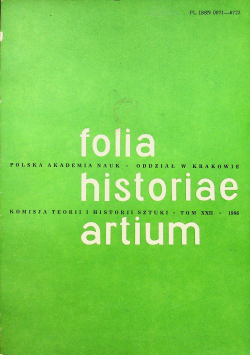 Folia historiae artium tom XXII