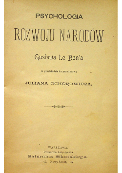 Psychologia rozwoju narodów 1897 r.