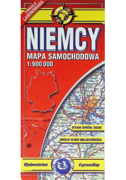 Niemcy laminowana mapa samochodowa 1:900 000