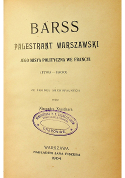 Palestrant Warszawski 1904 r.