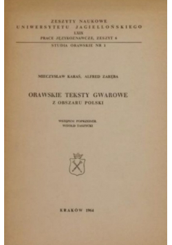 Orawskie teksty gwarowe z obszaru Polski