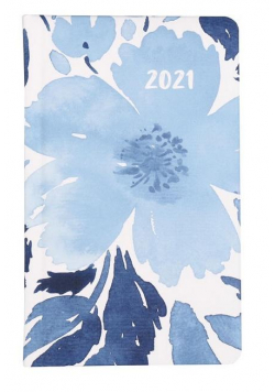 Kalendarz kieszonkowy A6 2021 Niebieski kwiat ALBI