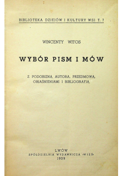 Witos Wybór pism i mów 1939 r.