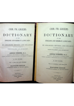 Grieb Schroer Dictionary 2 tomy 1904r