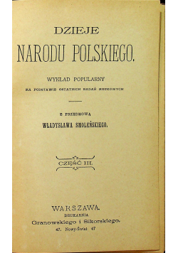 Dzieje Narodu Polskiego 1898 r cz III