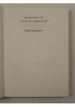 Dictionary of Organic Compounds. First Supplement