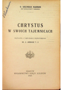 Chrystus w swoich tajemnicach 1923 r.