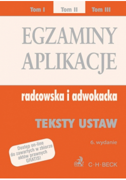 Egzaminy: aplikacje radcowska i adwokacka, tom 2